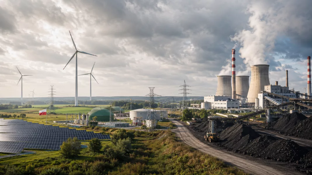 Krajobraz energii odnawialnej i przemysłowej