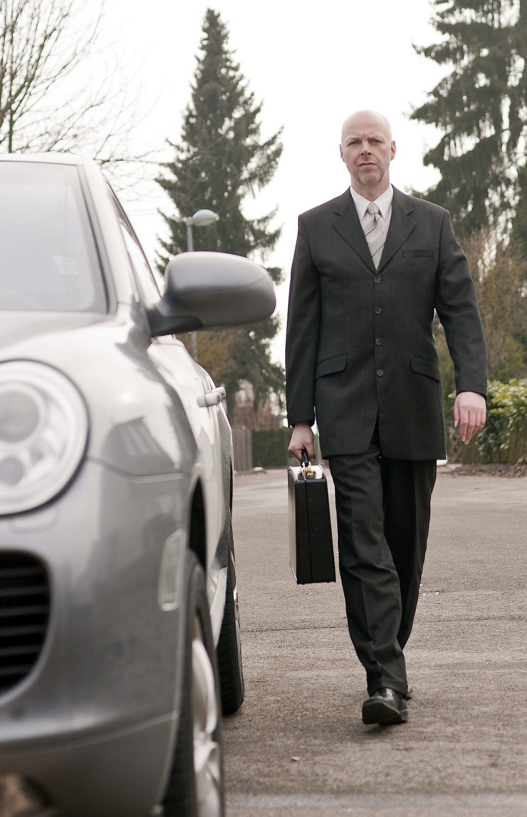 biznesmen Porsche praca samochód