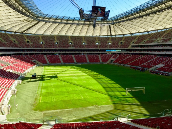 Stadion Narodowy w Warszawie_widok z części biurowej na terenie obiektu