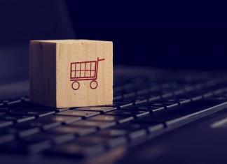 Online shopping and e-commerce background