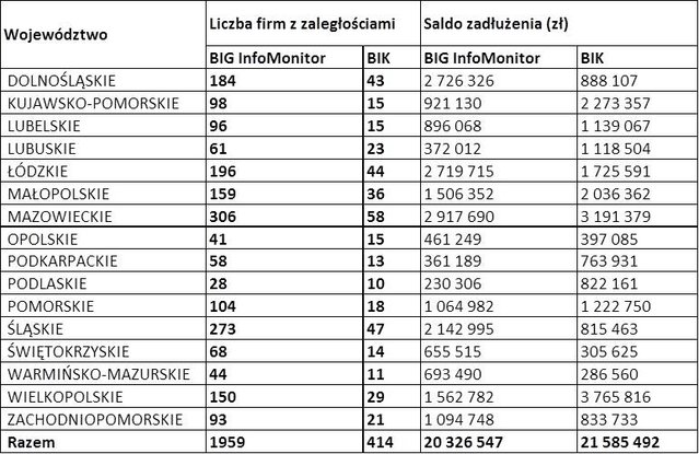 Niesolidni dłużnicy głównie na Mazowszu i Śląsku