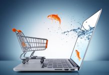 goldfish in cart – e-commerce concept