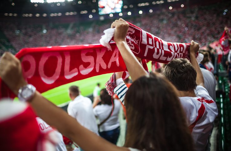 WROCLAW – SEPTEMBER 11: Polish supporters at Stadion Miejski in