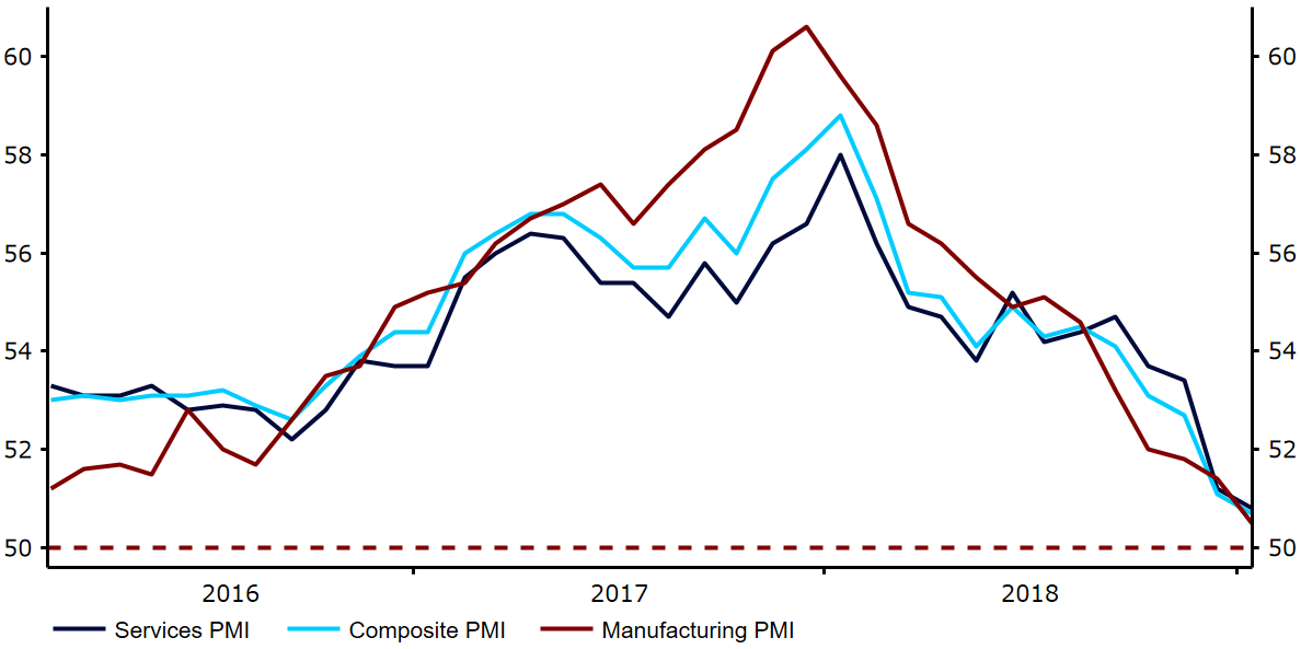 Wskaźniki aktywności biznesowej PMI w strefie euro