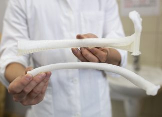 Wydrukowany model żebra na drukarce 3DGence
