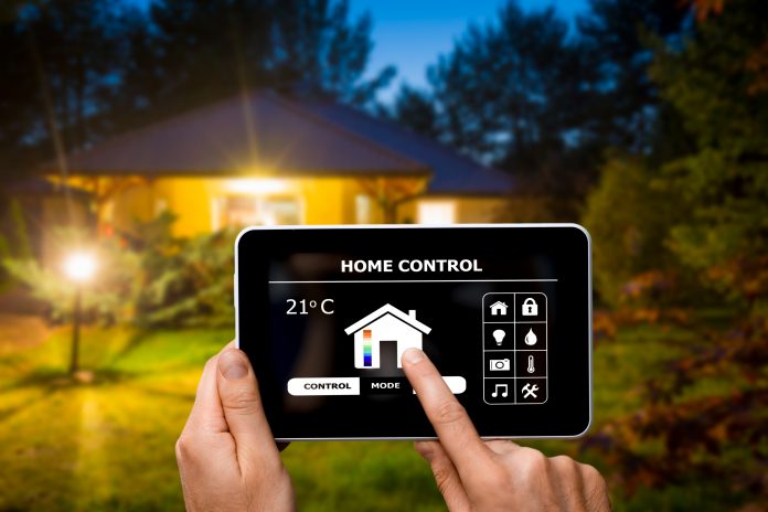 Remote home control system on a digital tablet.