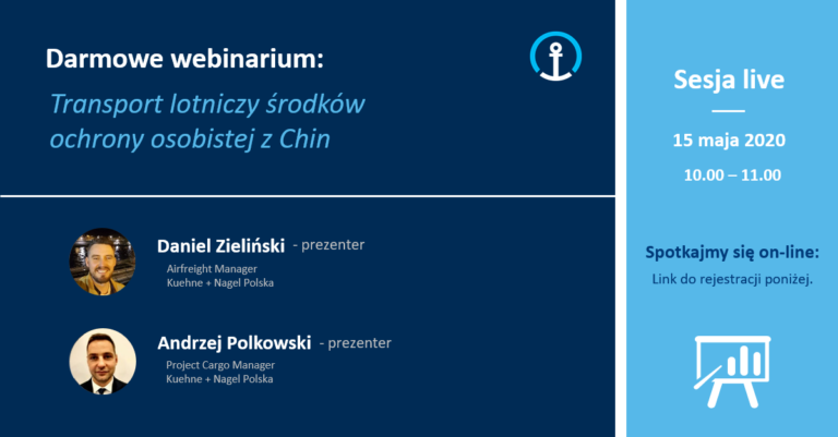 Darmowe webinarium Kuehne + Nagel: Transport lotniczy środków ochrony osobistej z Chin