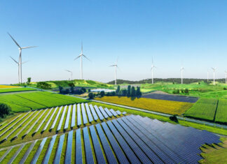 farma wiatrowa panele słoneczne odnawialne źródła energii