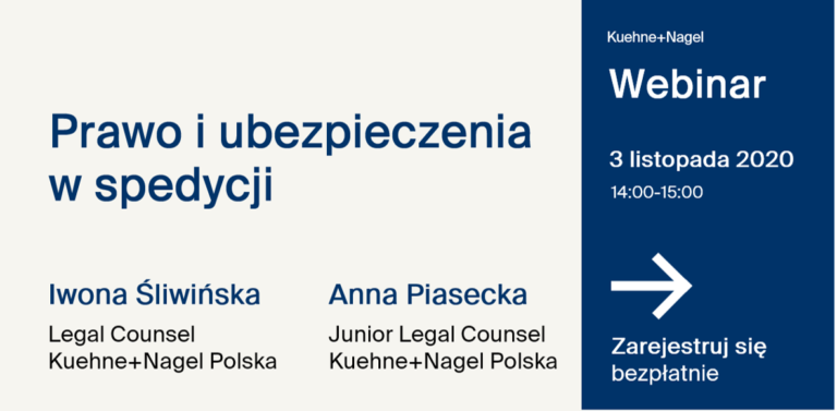 Kuehne+Nagel zaprasza na darmowe webinarium „Prawo i ubezpieczenia w spedycji”