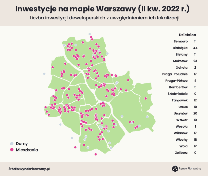 Mapa 1 - Warszawa - mapa inwestycji