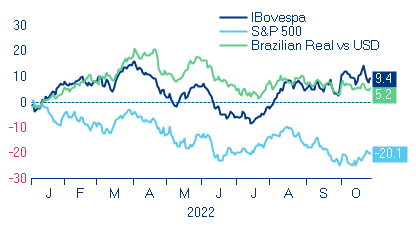 Brazylijskie i amerykańskie rynki kapitałowe i waluty