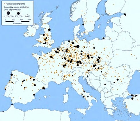 Fabryki samochodów w Europie