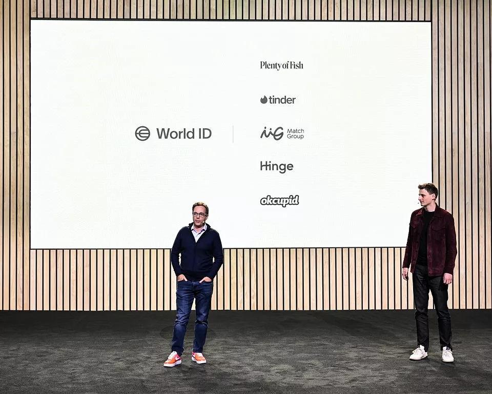 Spencer Rascoff, CEO Match Group (po lewej), Alex Blania, CEO Tools for Humanity