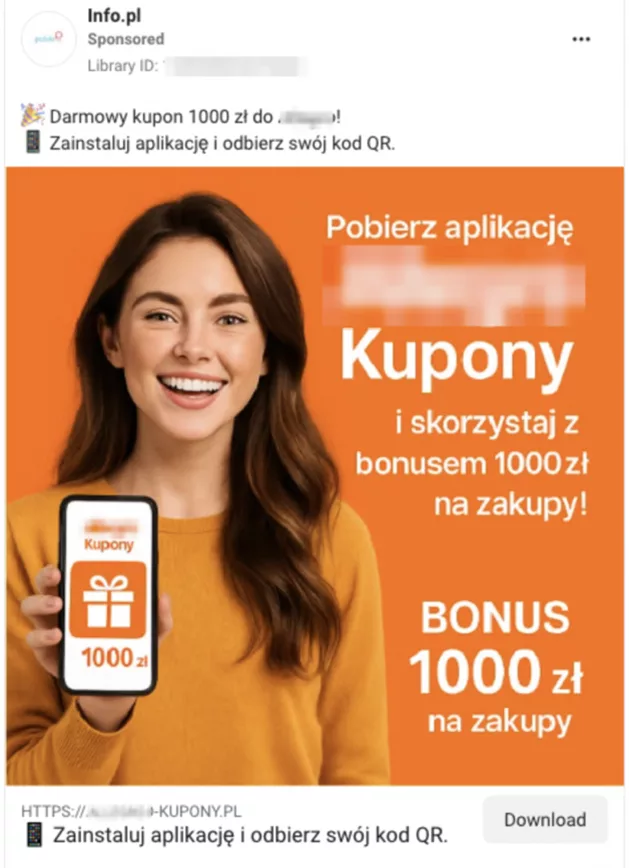 Złośliwa reklama, wskazana przez ThreatFabric