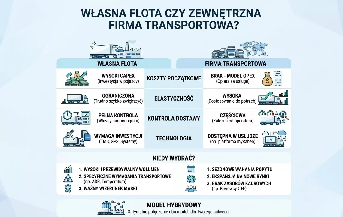 Własna flota czy zewnętrzna firma transportowa